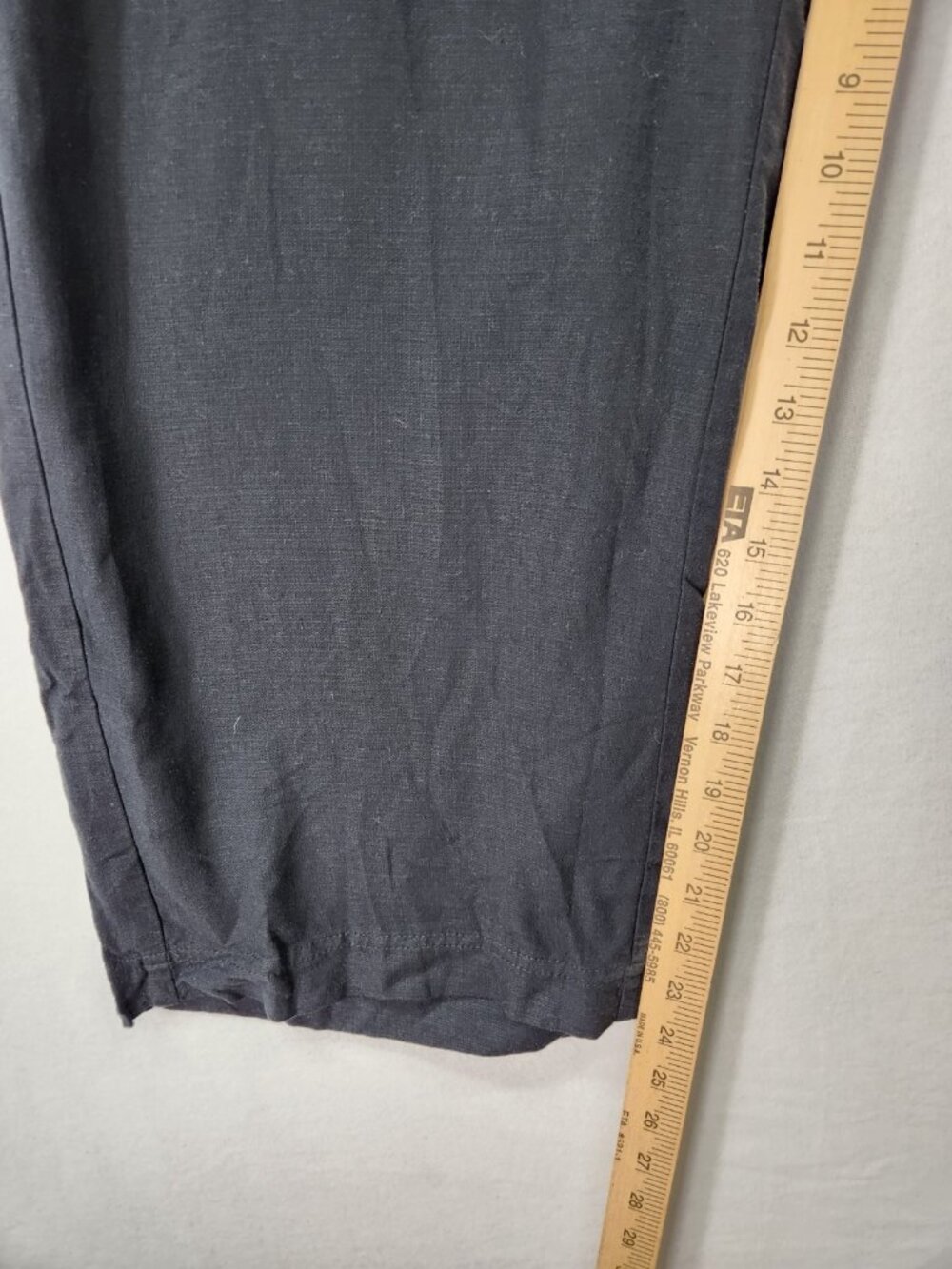 Splendid Pants Womens XL Black Linen Blend Wide Leg Drawstring Elastic Waist - Picture 5 of 14